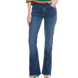 MOTHER Runaway step fray Flare whiskered midtone Jeans in groovy wash size 28